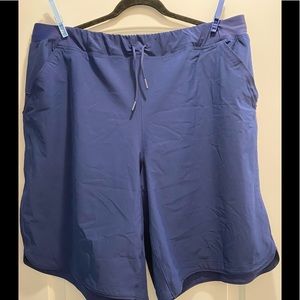 LANDS END 22W Navy Swim Shorts EUC